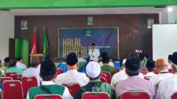 Foto : KH. Hamim Kholili saat menyampaikan pidato pada acara halal bi halal PCNU Kab Malang